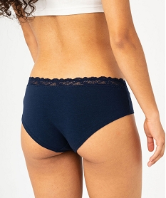 shorty en coton stretch avec ceinture dentelle femme (lot de 2) bleu shortiesF215701_2