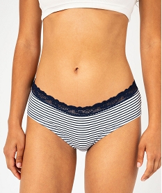 shorty en coton stretch avec ceinture dentelle femme (lot de 2) bleu shortiesF215701_3