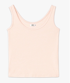 debardeur lingerie en maille cotelee femme rose hauts de pyjamaF218101_4