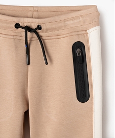 pantalon de sport en maille souple et extensible garcon beige pantalonsF218701_2