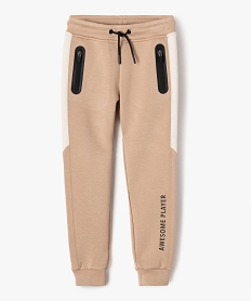 pantalon de sport en maille souple et extensible garcon beige pantalonsF218701_4