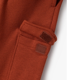pantalon de jogging molletonne avec poches a rabat garcon rouge pantalonsF219001_3