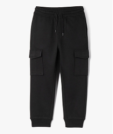 pantalon de jogging molletonne avec poches a rabat garcon noir pantalonsF219101_1