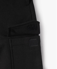 pantalon de jogging molletonne avec poches a rabat garcon noir pantalonsF219101_2