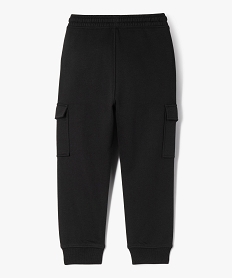 pantalon de jogging molletonne avec poches a rabat garcon noir pantalonsF219101_4