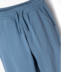 pantalon de jogging uni avec taille elastique garcon bleu pantalonsF219301_2