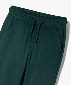 pantalon de jogging uni avec taille elastique garcon vert pantalonsF219401_2