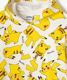 sweat a capuche avec motifs pikachu garcon - pokemon jaune sweatsF219601_2