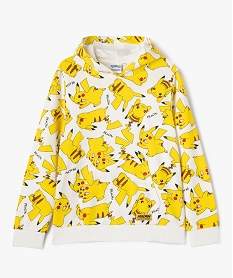 sweat a capuche avec motifs pikachu garcon - pokemon jaune sweatsF219601_4