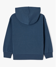 sweat a capuche en molleton doux et imprime garcon bleu sweatsF220301_3