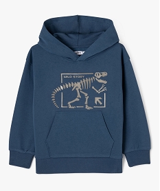 sweat a capuche en molleton doux et imprime garcon bleu sweatsF220301_4