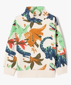 sweat a col chale en molleton doux garcon beige sweatsF220501_4
