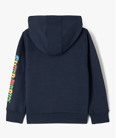 sweat a capuche en molleton doux imprime garcon - super mario bleu sweatsF220601_3