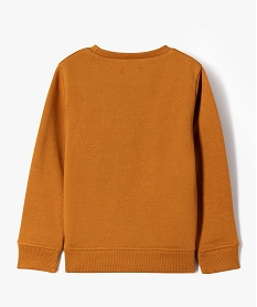 sweat a motifs monstres avec interieur molletonne garcon brun sweatsF220701_3