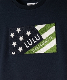 sweat en molleton pique imprime garcon - lulucastagnette bleu sweatsF221201_2