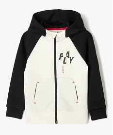 sweat a capuche bicolore garcon noir sweatsF221501_4