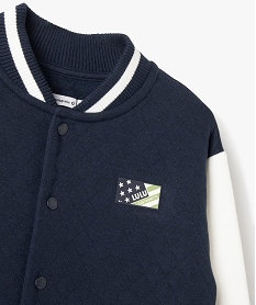 sweat bicolore esprit teddy avec devant matelasse garcon - lulucastagnette bleu sweatsF222101_2