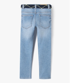 jean slim stretch a taille ajustable avec ceinture tressee garcon - lulucastagnette bleu jeansF222301_4
