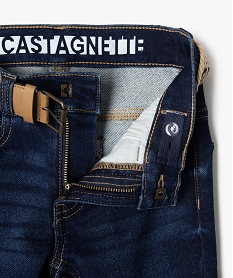 jean slim stretch a taille ajustable avec ceinture tressee garcon - lulucastagnette gris jeansF222401_2