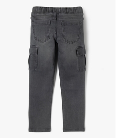pantalon cargo coupe slim resistant a l’usure garcon gris jeansF222601_3