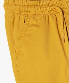 pantalon jogger en twill de coton taille elastique garcon jaune pantalonsF223101_2