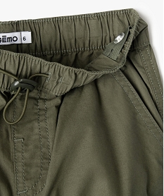 pantalon parachute avec poches a rabat garcon vert pantalonsF223901_2
