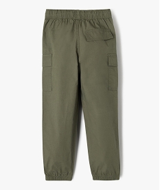 pantalon parachute avec poches a rabat garcon vert pantalonsF223901_3