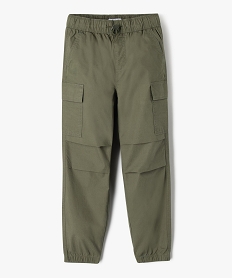 pantalon parachute avec poches a rabat garcon vert pantalonsF223901_4