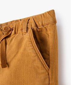 pantalon chino coupe regular taille elastique garcon brun pantalonsF224101_2