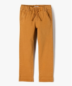 pantalon chino coupe regular taille elastique garcon brun pantalonsF224101_4