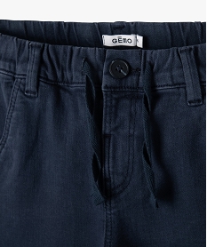 pantalon chino coupe regular taille elastique garcon bleu pantalonsF224201_2