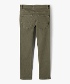 pantalon uni extensible coupe slim garcon vert pantalonsF224301_3