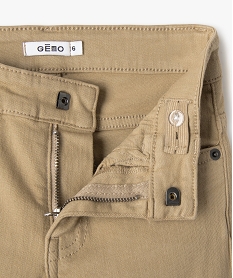 pantalon uni extensible coupe slim garcon beige pantalonsF224401_2