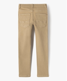 pantalon uni extensible coupe slim garcon beige pantalonsF224401_3