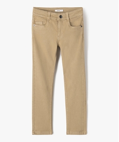pantalon uni extensible coupe slim garcon beige pantalonsF224401_4