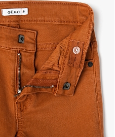 pantalon uni extensible coupe slim garcon rouge pantalonsF224501_2