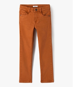 pantalon uni extensible coupe slim garcon rouge pantalonsF224501_4