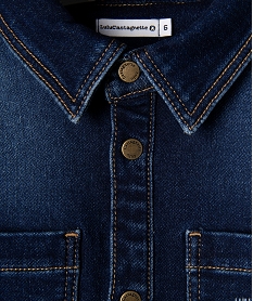 chemise en jean stretch a manches longues garcon - lulucastagnette gris chemisesF225901_3