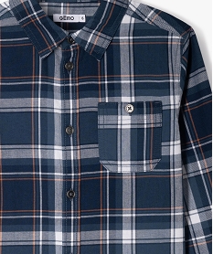 chemise manches longues a carreaux garcon imprime chemisesF226001_2
