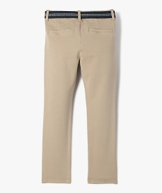 pantalon en maille look chino avec ceinture garcon - lulucastagnette beige pantalonsF226401_3