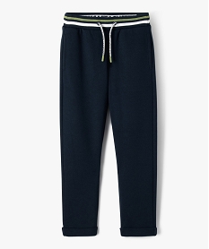 pantalon en maille avec revers garcon - lulucastagnette bleu pantalonsF226801_1