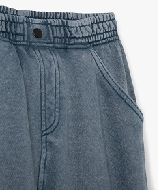 pantalon jogger en maille avec ceinture elastique garcon bleu pantalonsF226901_2