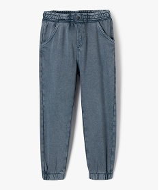 pantalon jogger en maille avec ceinture elastique garcon bleu pantalonsF226901_4