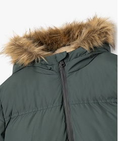 blouson a capuche double fourrure imitation garcon vert blousons et vestesF228601_2