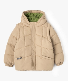 GEMO Blouson doublé polaire à capuche et manches amovibles garçon - LuluCastagnette beige standard