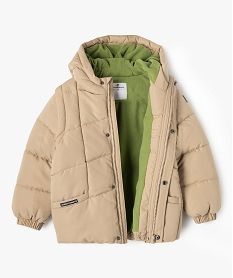 blouson double polaire a capuche et manches amovibles garcon - lulucastagnette beige standard blousons et vestesF228701_2