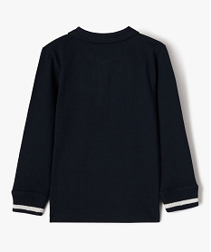 polo a manches longues bicolore garcon - lulucastagnette bleu polosF229401_3
