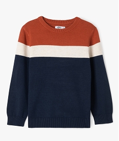 GEMO Pull rayé en coton garçon navy