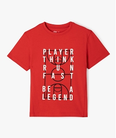 tee-shirt a manches courtes avec inscriptions garcon rouge tee-shirtsF231901_4