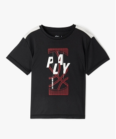 GEMO Tee-shirt manches courtes en maille sport garçon noir standard